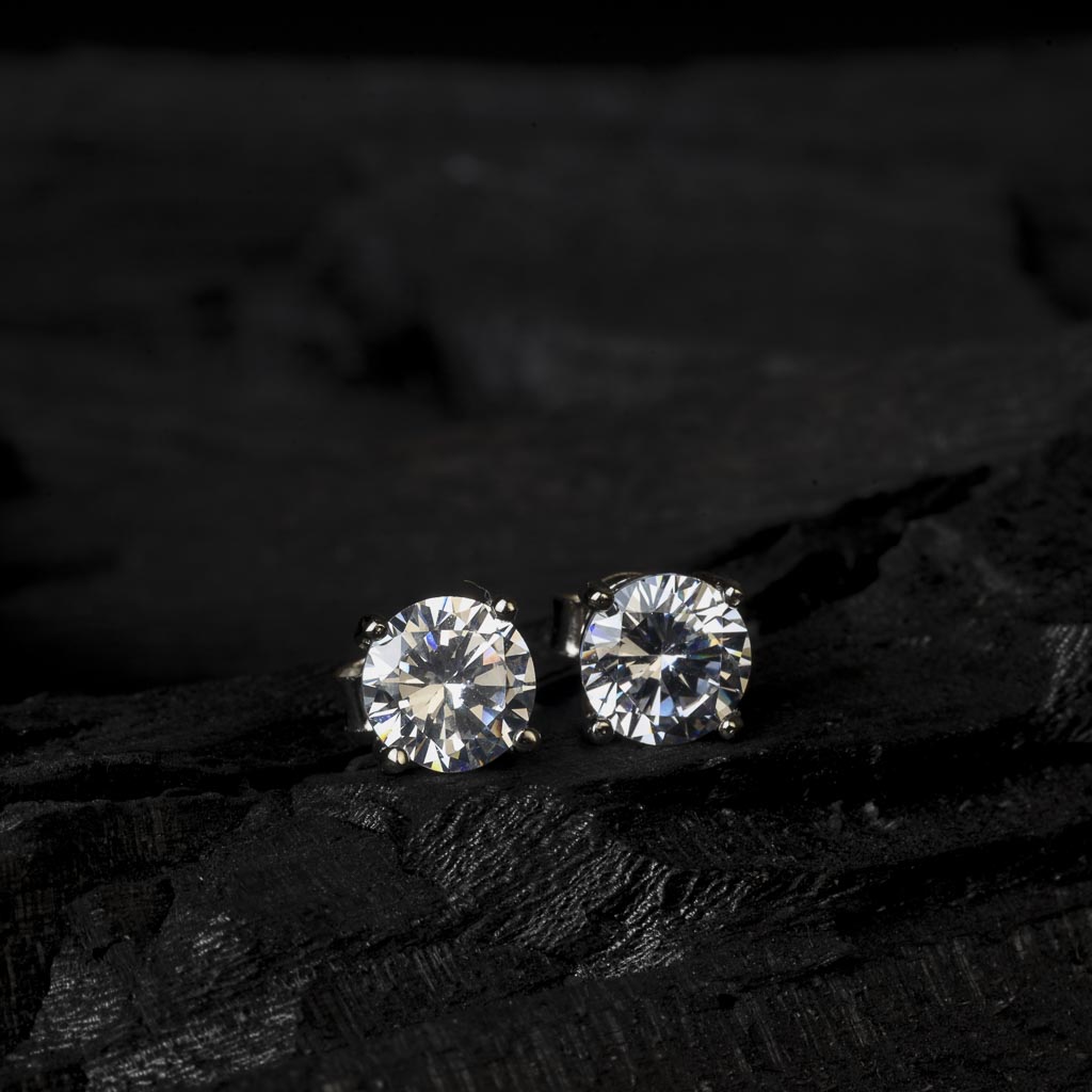 Solitaire studs sterling silver Solitaire studs