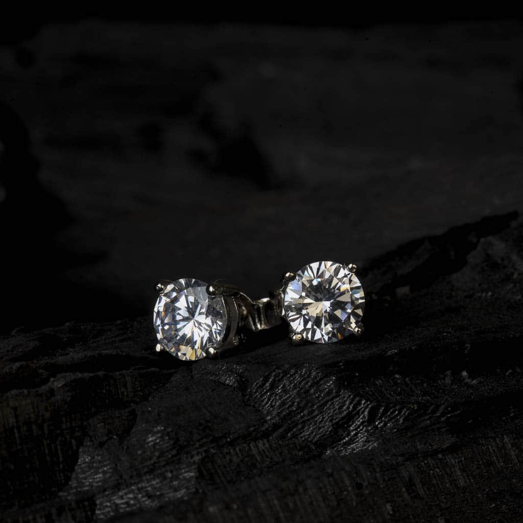 Solitaire studs sterling silver Solitaire studs