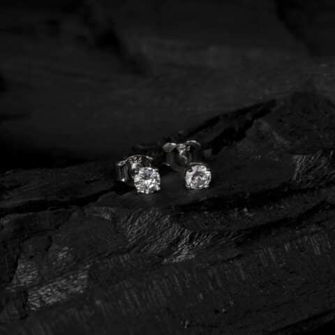 Silver Solitaire Studs