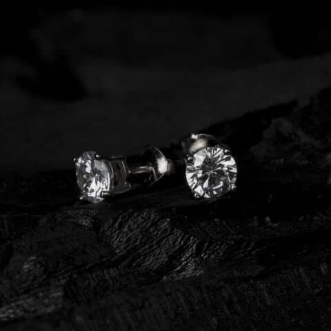 sterling silver Solitaire studs