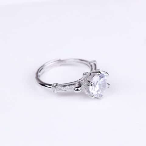 silver solitaire ring
